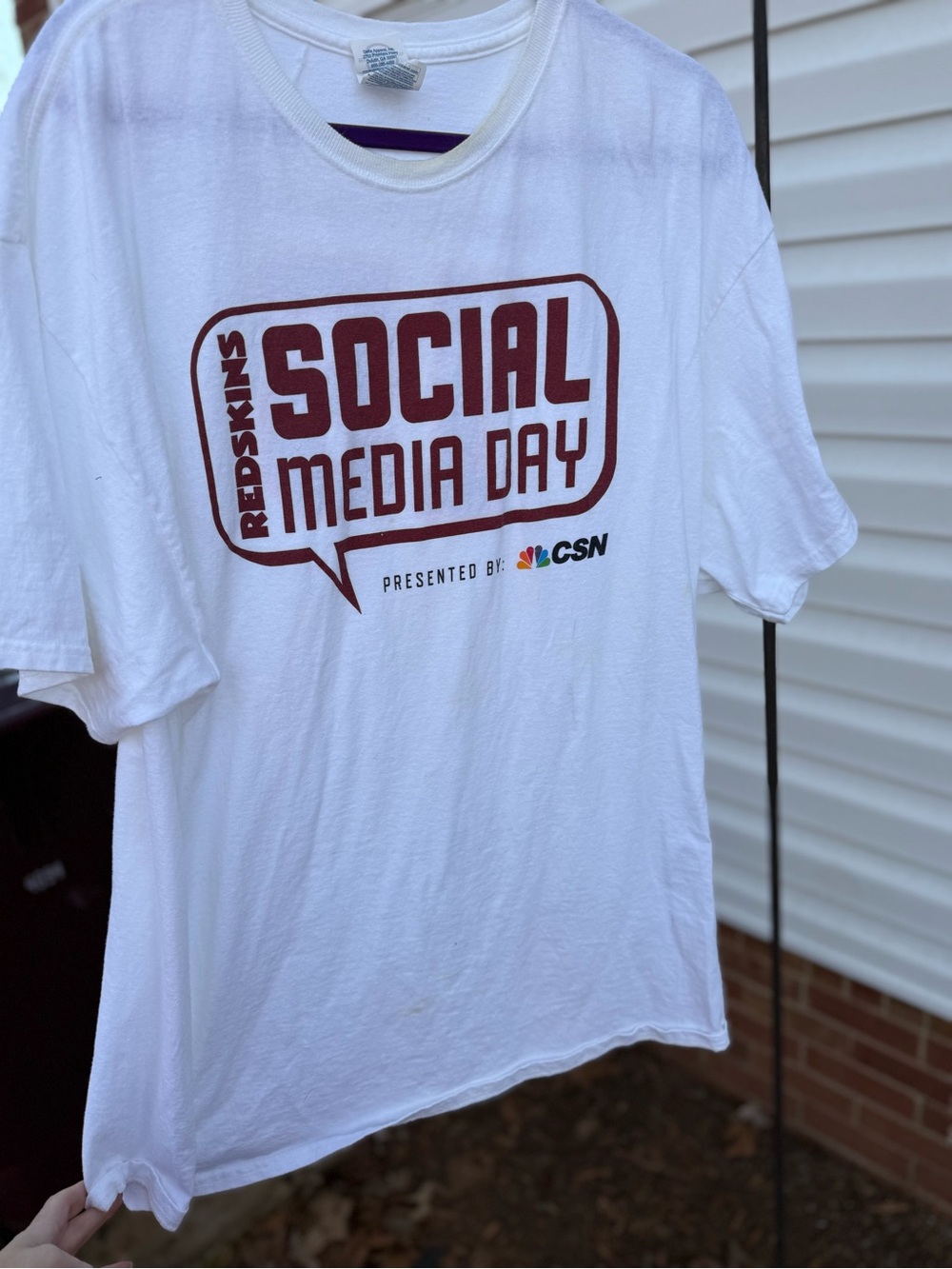 Redskins Social Media Day Graphic Tee - White & Burgundy